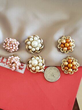 VINTAGE PEARL FASHION CLIP-ON EARRINGS